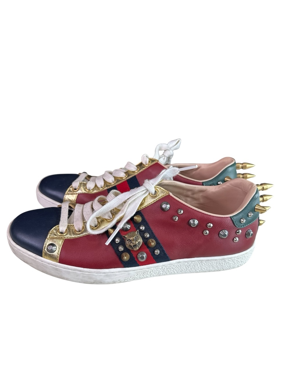 GUCCI limited edition  Leather Studded Women's Sneakers
